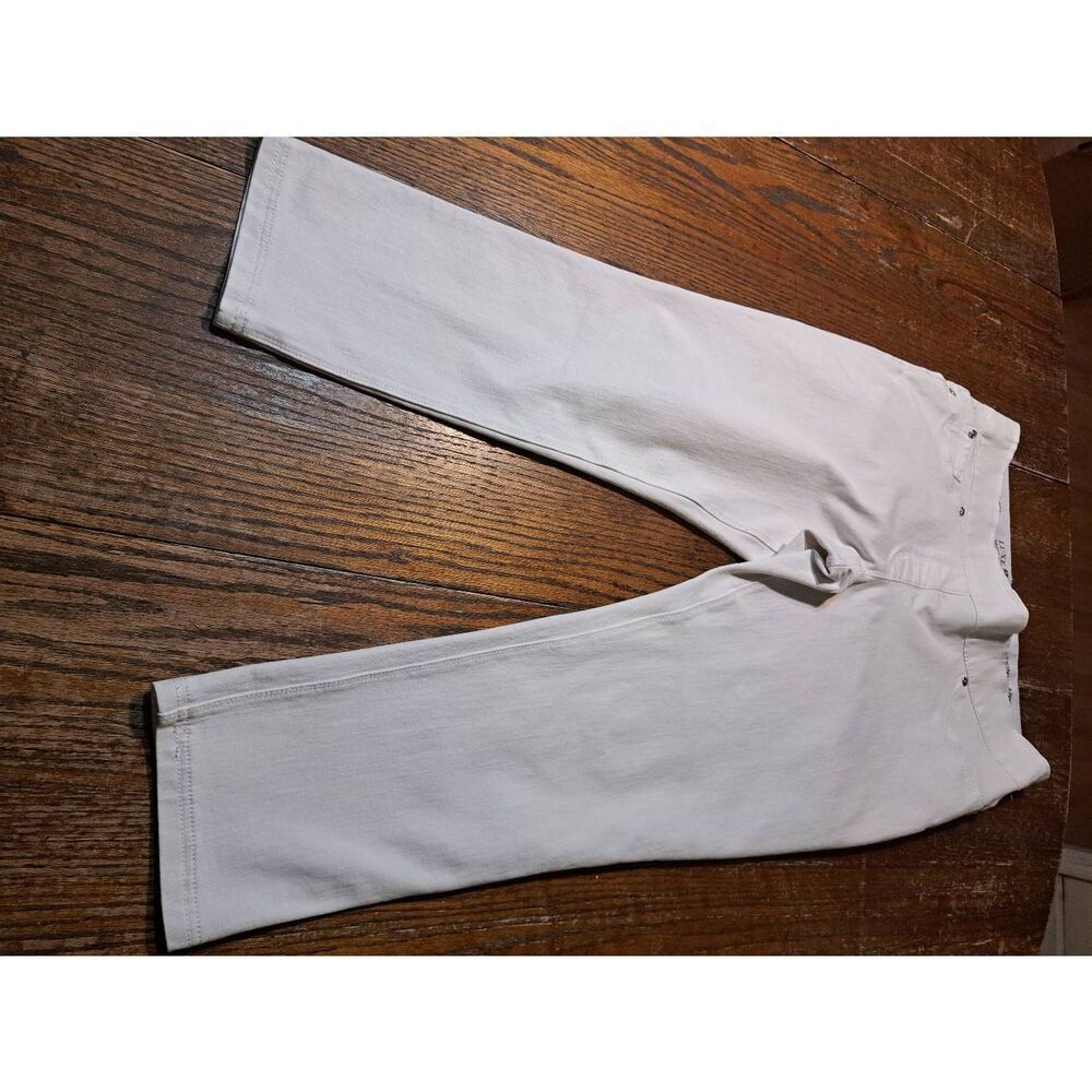 Petite Large Luxe Denim Off White Slip On Skinny Ankle Denim Jeans Casual Pants